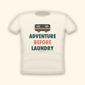 Adventure Before Laundry camping t-shirt — cream tee mockup