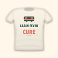 Cabin Fever Cure camping t-shirt — cream tee mockup