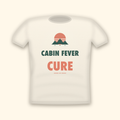 Cabin Fever Cure camping t-shirt — cream tee mockup