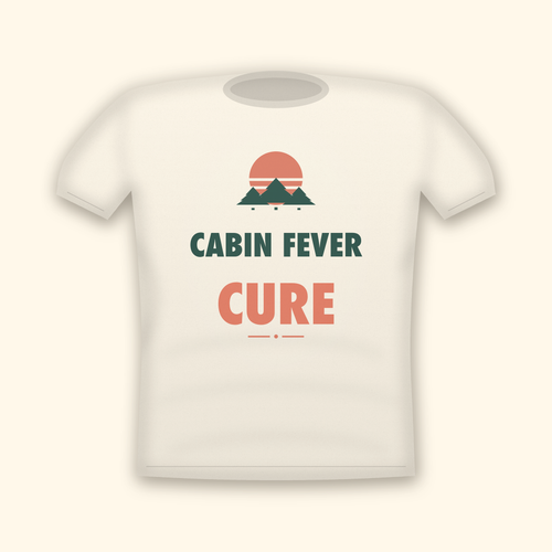 Cabin Fever Cure camping t-shirt — cream tee mockup