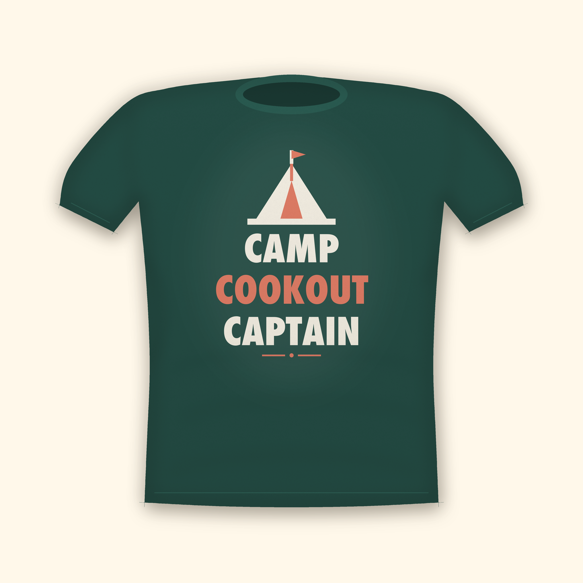 Camp Cookout Captain camping t-shirt — forest tee mockup