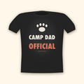 Camp Dad Official camping t-shirt — charcoal tee mockup