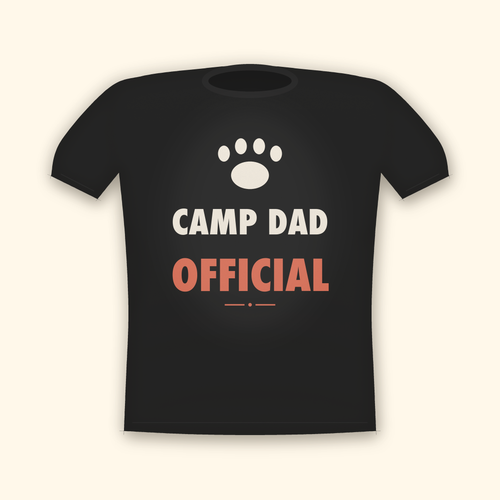 Camp Dad Official camping t-shirt — charcoal tee mockup