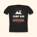 Camp Dad Official camping t-shirt — charcoal tee mockup