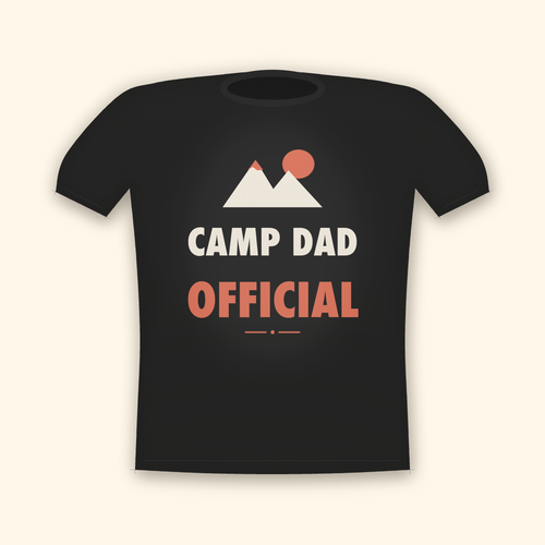 Camp Dad Official camping t-shirt — charcoal tee mockup