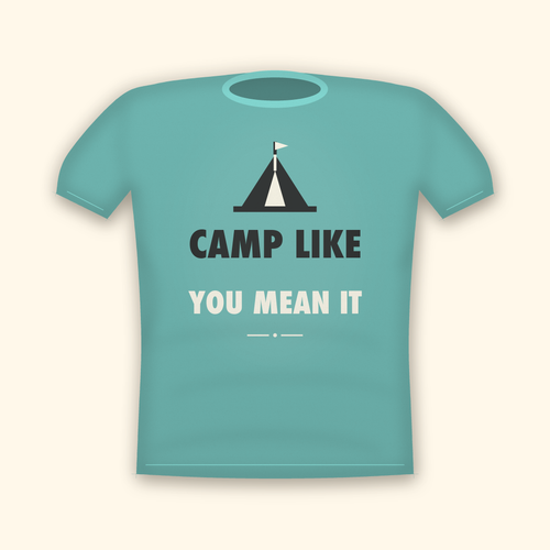Camp Like You Mean It camping t-shirt — teal tee mockup