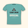 Camp Mom Official camping t-shirt — teal tee mockup