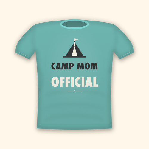 Camp Mom Official camping t-shirt — teal tee mockup