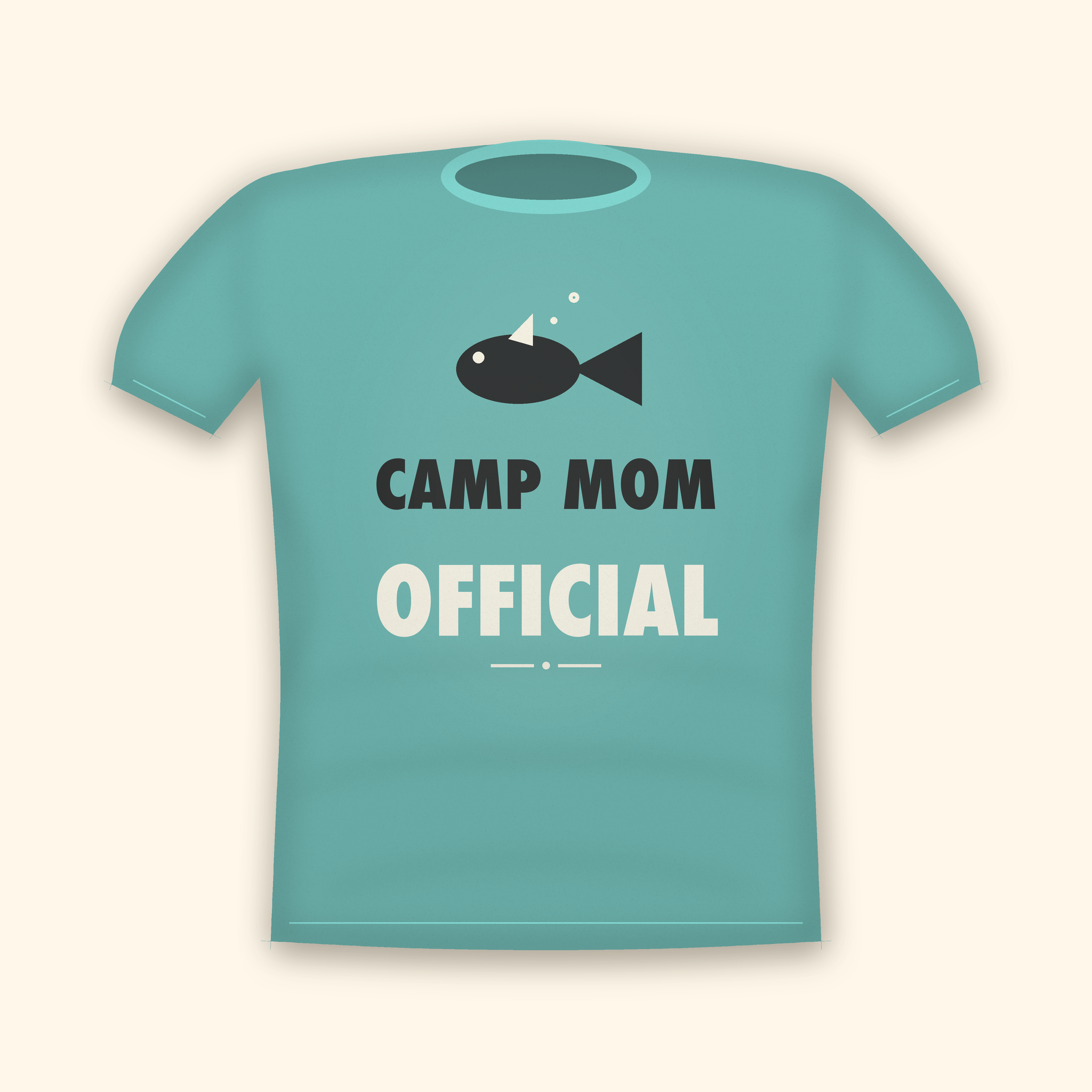 Camp Mom Official camping t-shirt — teal tee mockup