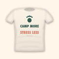 Camp More Stress Less camping t-shirt — cream tee mockup