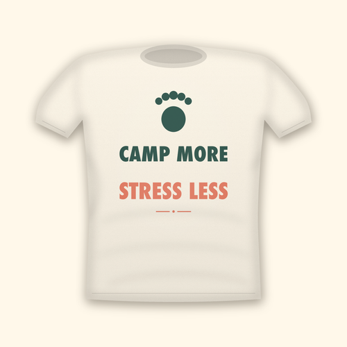 Camp More Stress Less camping t-shirt — cream tee mockup