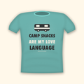 Camp Snacks Are My Love Language camping t-shirt — teal tee mockup