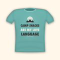 Camp Snacks Are My Love Language camping t-shirt — teal tee mockup