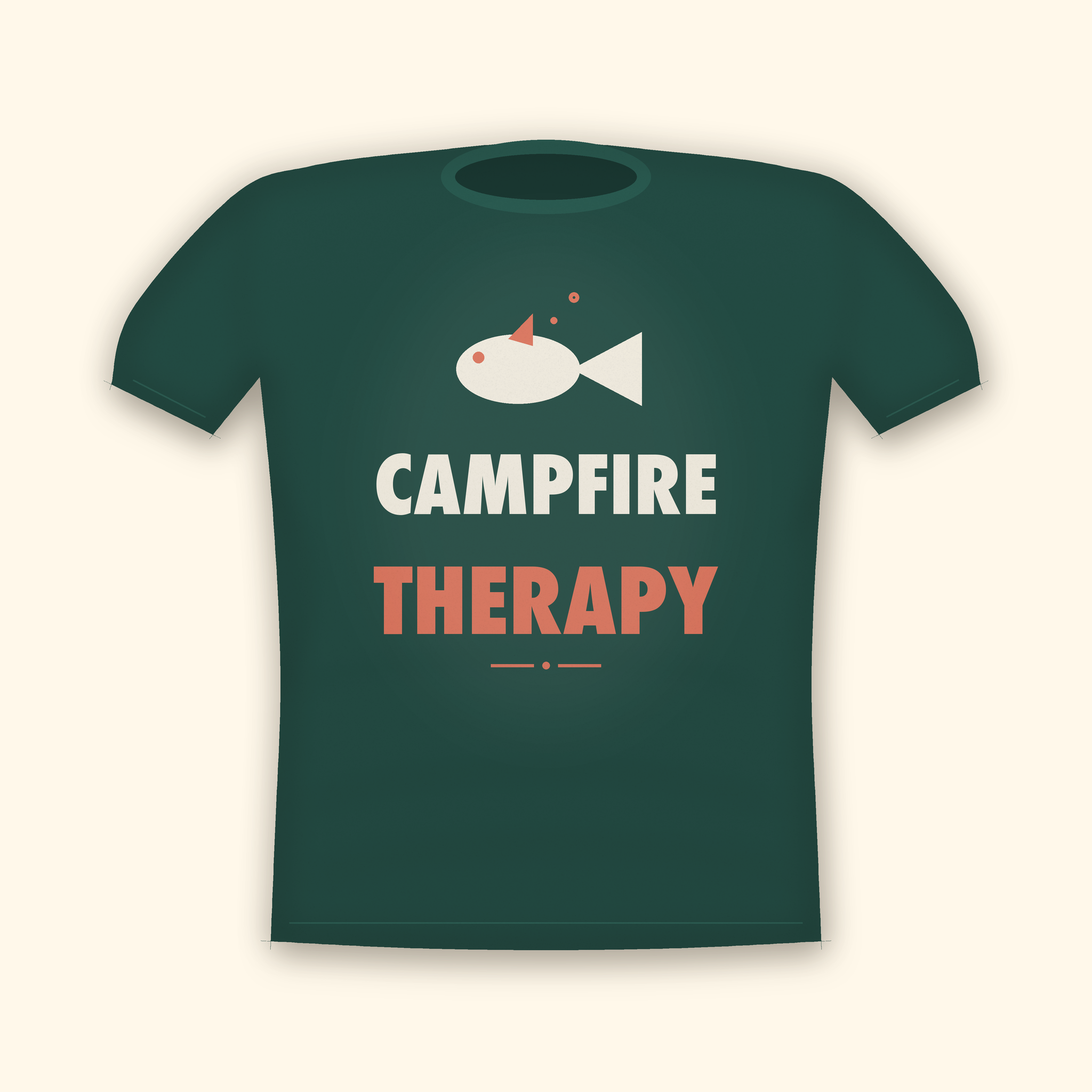 Campfire Therapy camping t-shirt — forest tee mockup