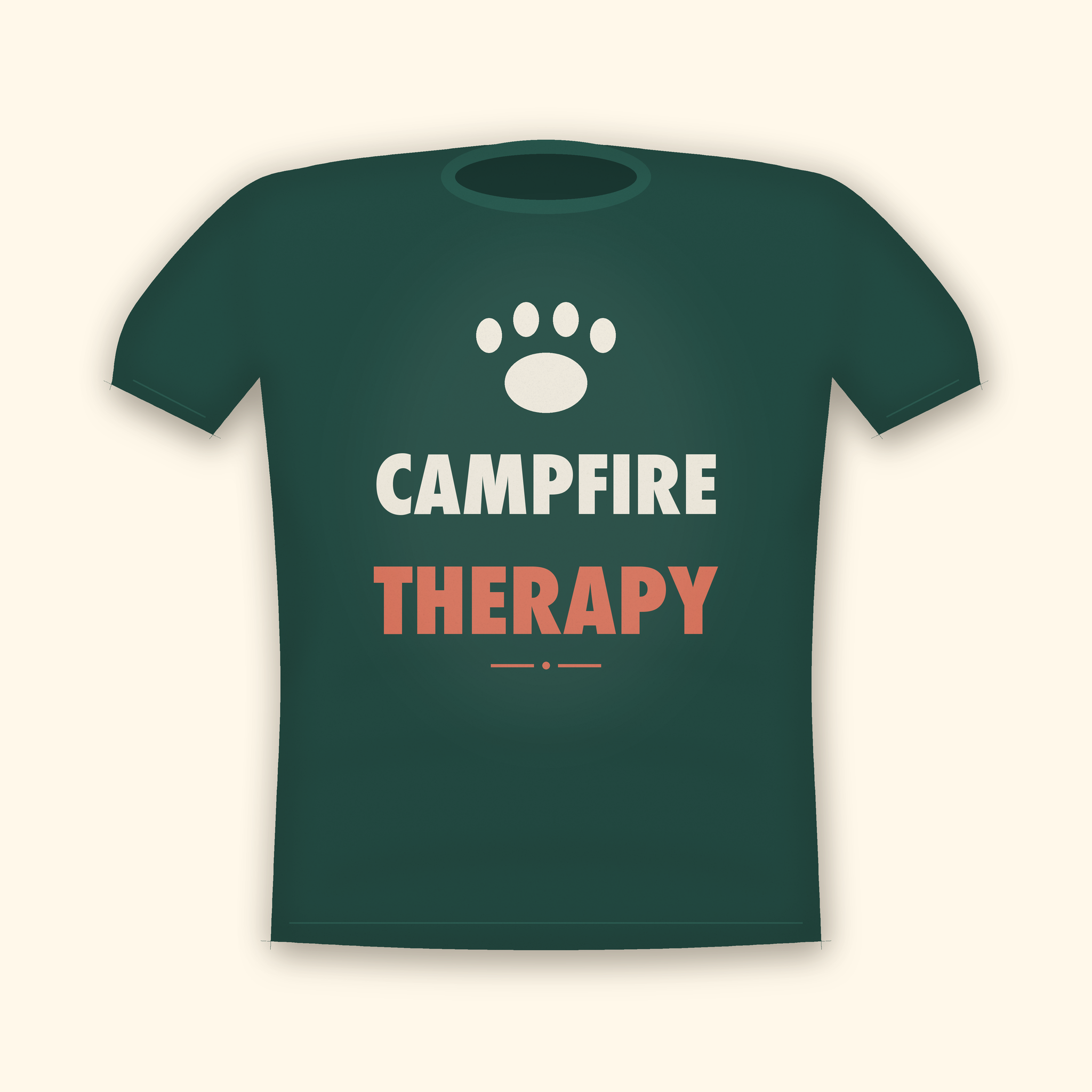 Campfire Therapy camping t-shirt — forest tee mockup