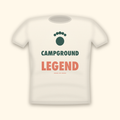 Campground Legend camping t-shirt — cream tee mockup