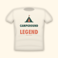 Campground Legend camping t-shirt — cream tee mockup