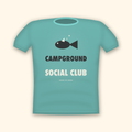 Campground Social Club camping t-shirt — teal tee mockup