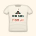 Hike More Scroll Less camping t-shirt — cream tee mockup