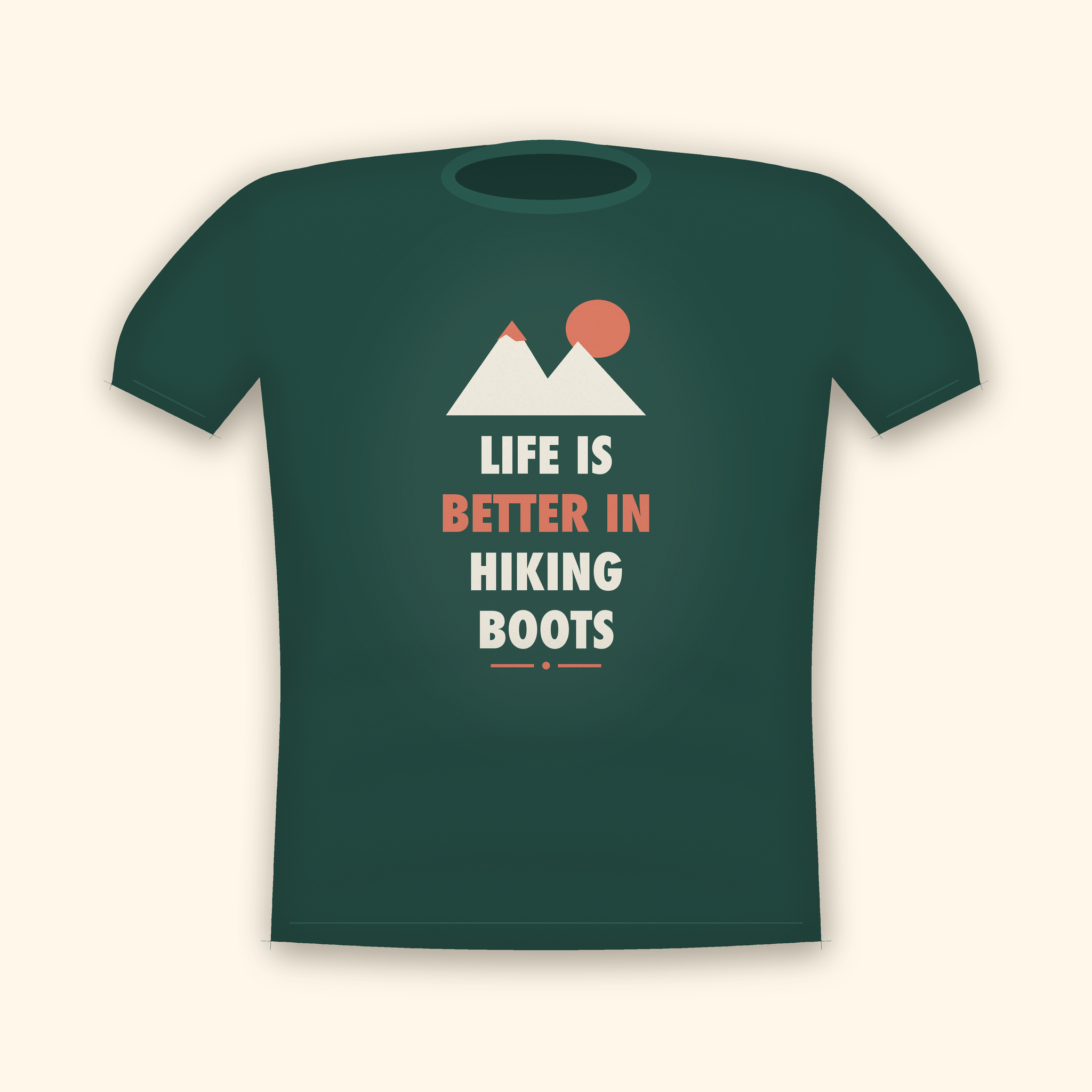 Life Is Better In Hiking Boots camping t-shirt — forest tee mockup