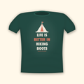 Life Is Better In Hiking Boots camping t-shirt — forest tee mockup