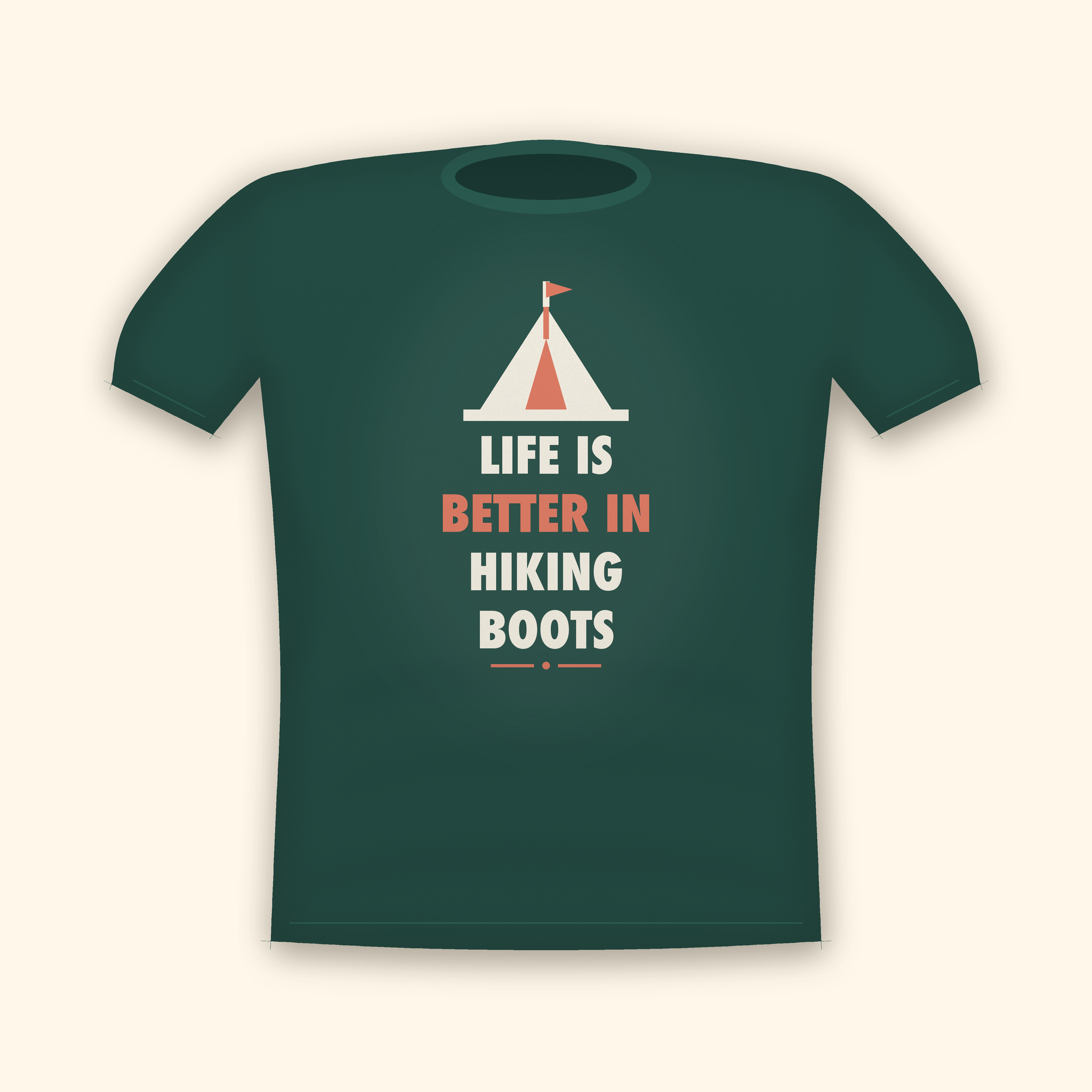 Life Is Better In Hiking Boots camping t-shirt — forest tee mockup