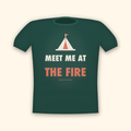 Meet Me At The Fire camping t-shirt — forest tee mockup