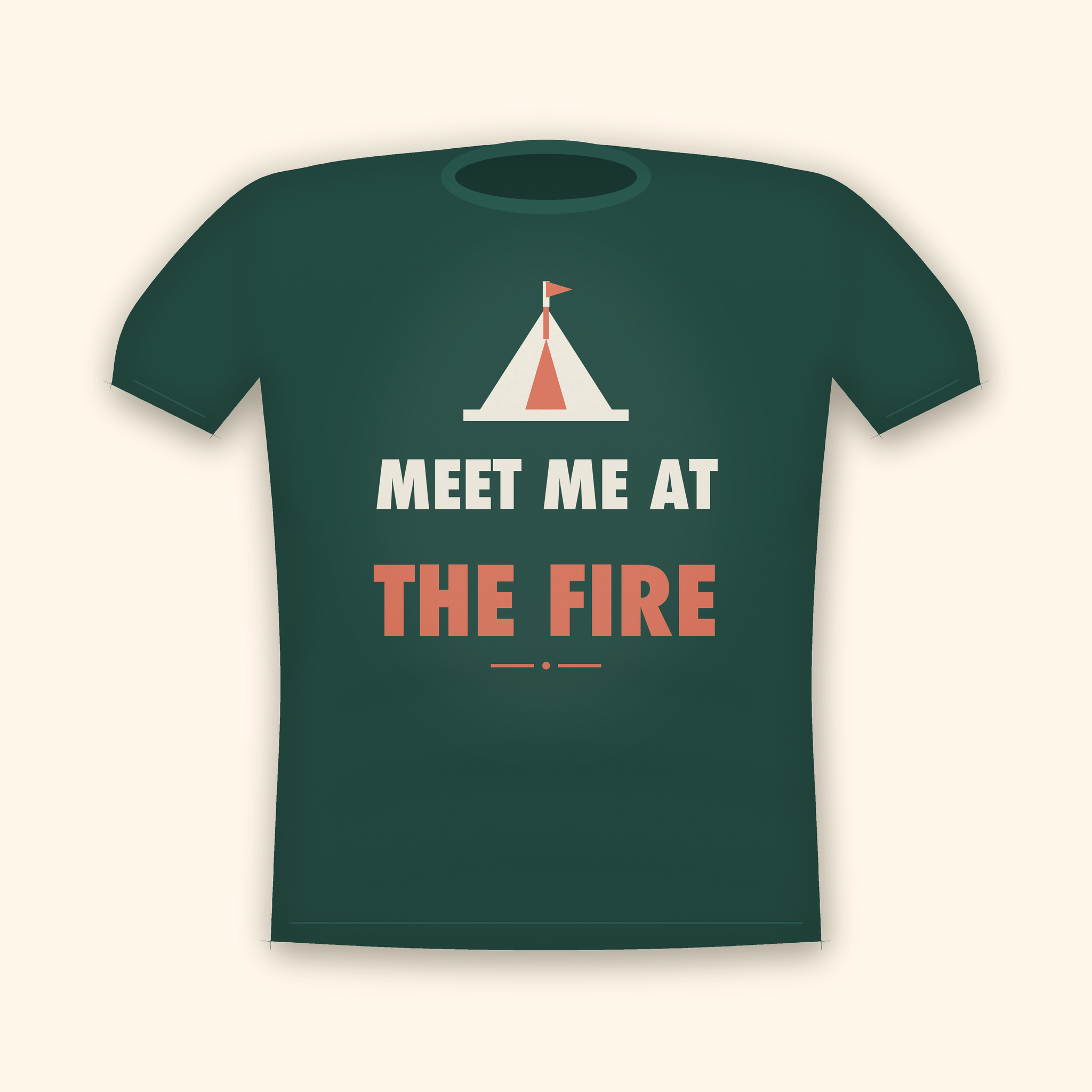 Meet Me At The Fire camping t-shirt — forest tee mockup