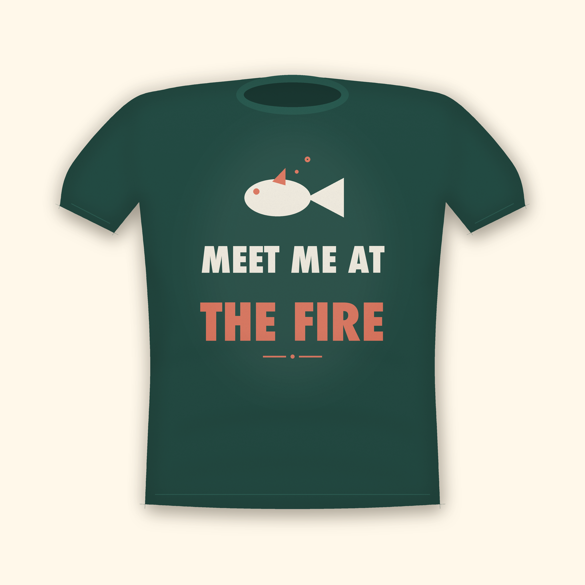 Meet Me At The Fire camping t-shirt — forest tee mockup