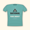National Park Energy camping t-shirt — teal tee mockup