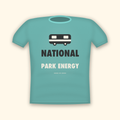 National Park Energy camping t-shirt — teal tee mockup