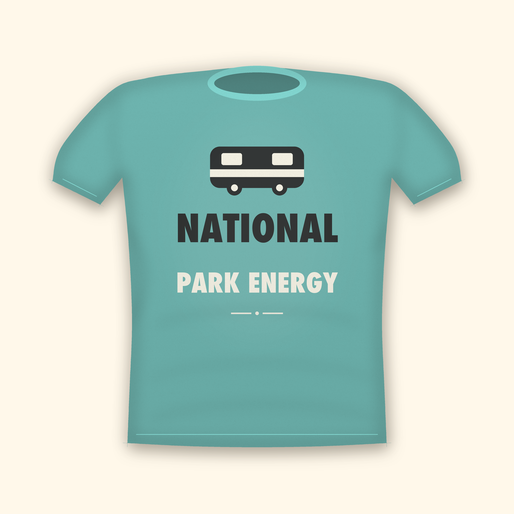 National Park Energy camping t-shirt — teal tee mockup