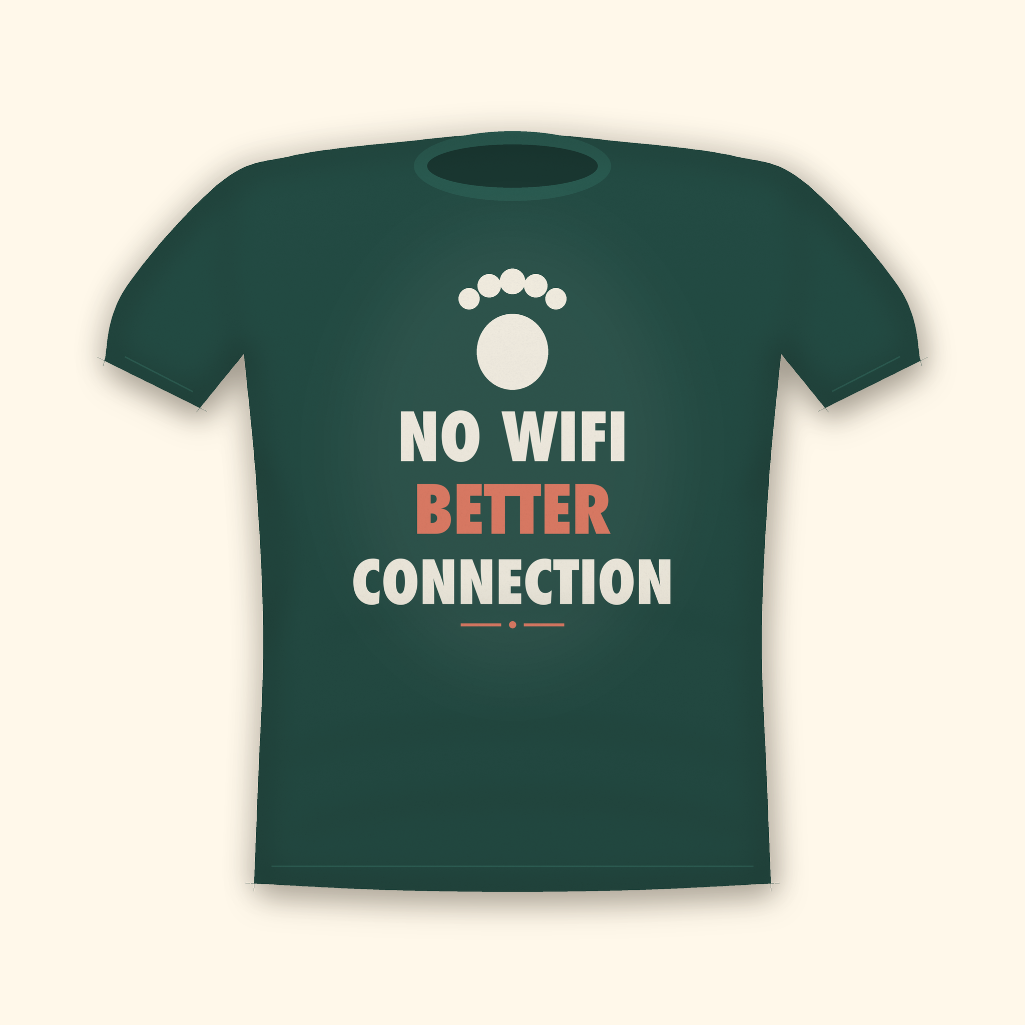 No WiFi Better Connection camping t-shirt — forest tee mockup