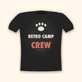 Retro Camp Crew camping t-shirt — charcoal tee mockup