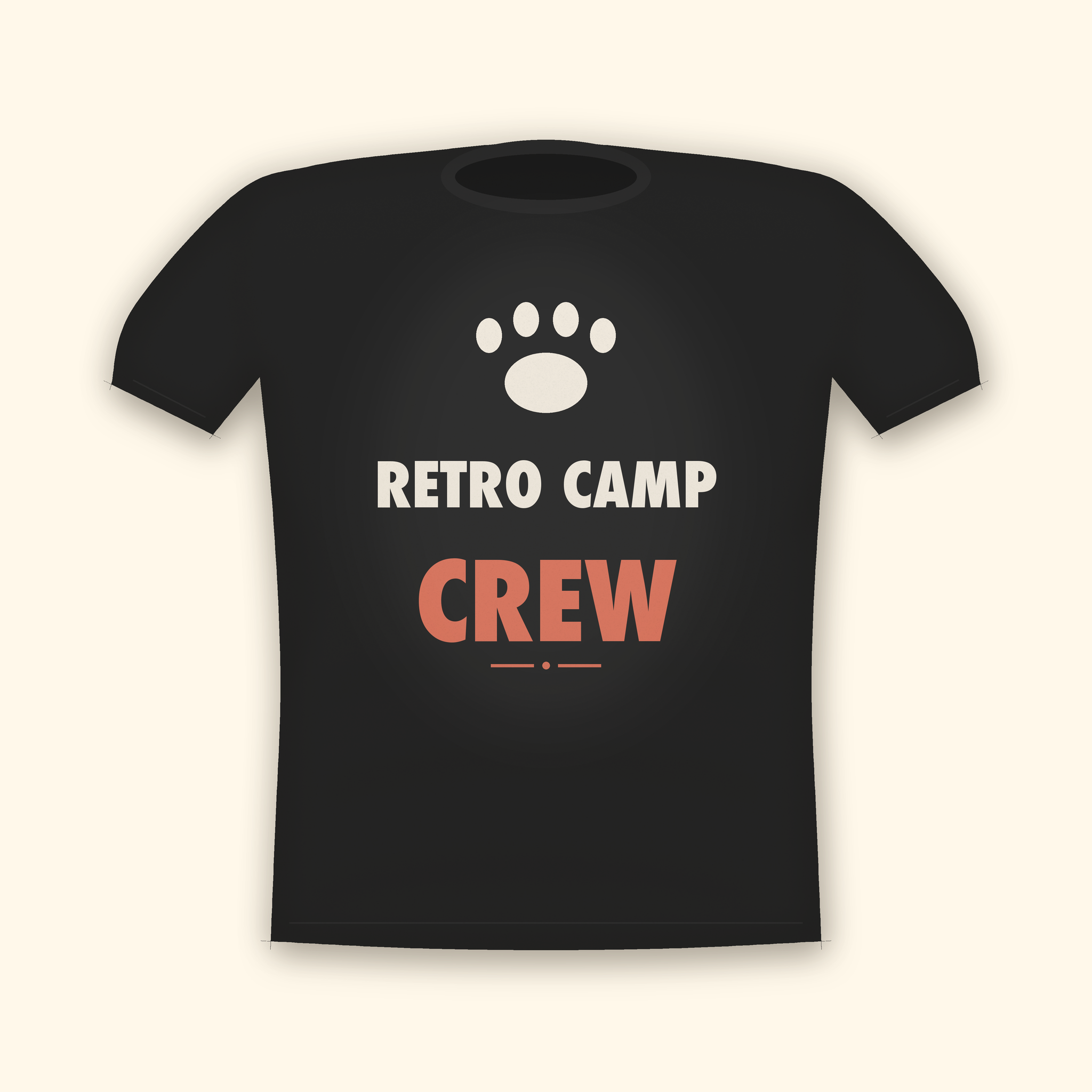 Retro Camp Crew camping t-shirt — charcoal tee mockup