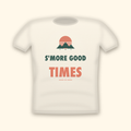 S'more Good Times camping t-shirt — cream tee mockup