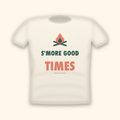 S'more Good Times camping t-shirt — cream tee mockup