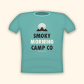 Smoky Morning Camp Co camping t-shirt — teal tee mockup