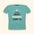 Smoky Morning Camp Co camping t-shirt — teal tee mockup