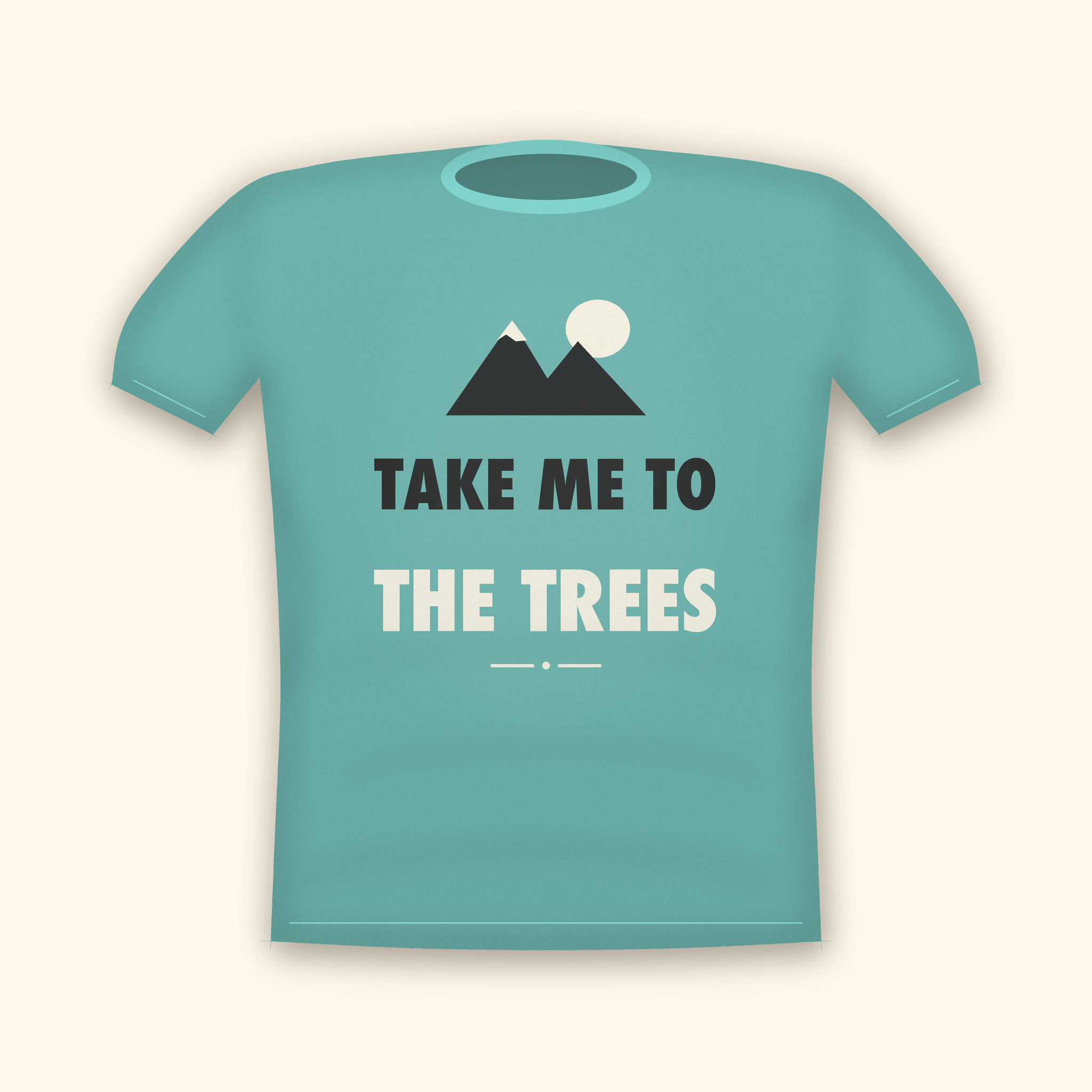 Take Me To The Trees camping t-shirt — teal tee mockup