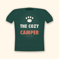 The Cozy Camper camping t-shirt — forest tee mockup