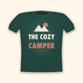 The Cozy Camper camping t-shirt — forest tee mockup