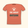 The Great Outside camping t-shirt — coral tee mockup