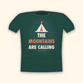 The Mountains Are Calling camping t-shirt — forest tee mockup