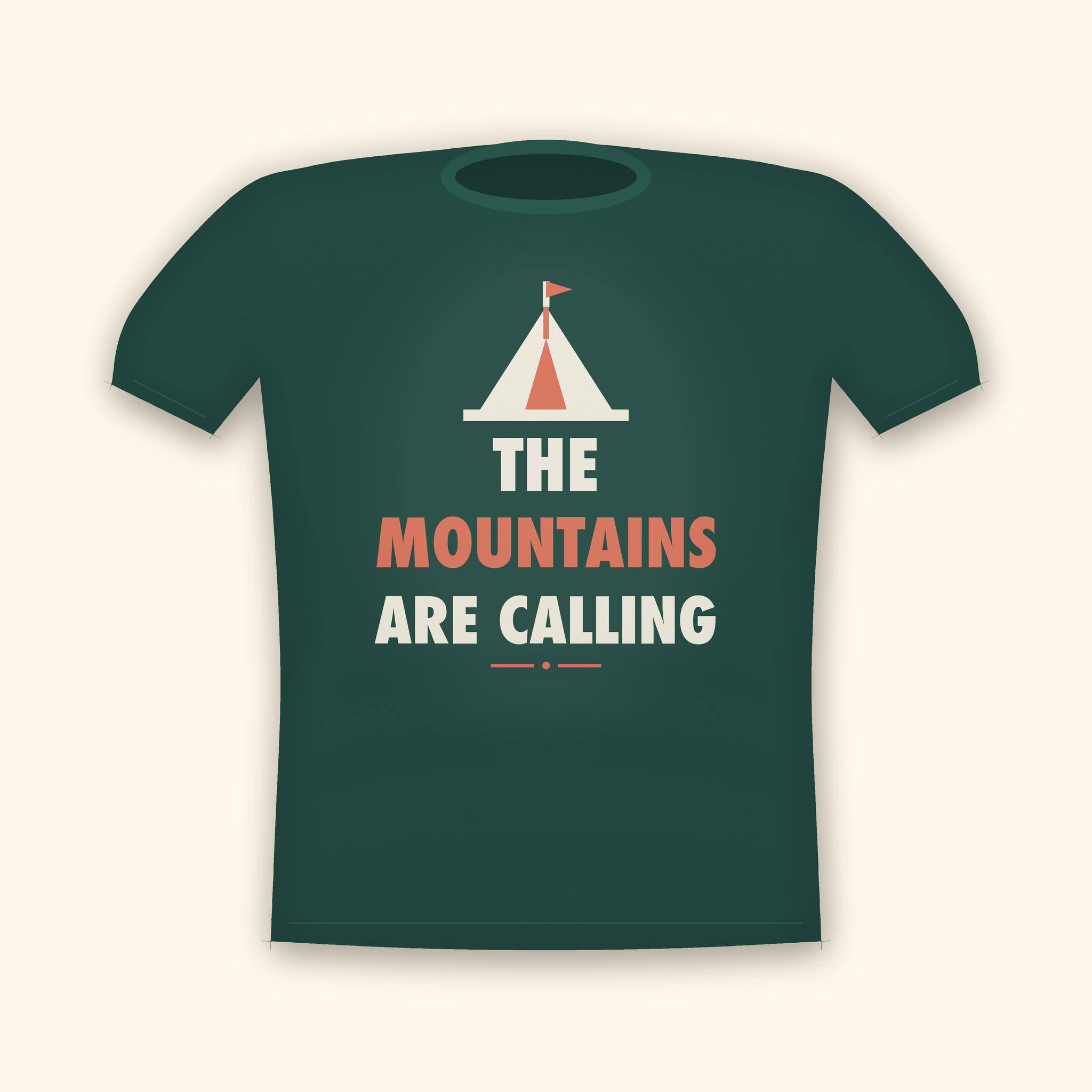 The Mountains Are Calling camping t-shirt — forest tee mockup