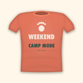 Weekend Camp Mode camping t-shirt — coral tee mockup