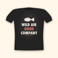 Wild Air Good Company camping t-shirt — charcoal tee mockup